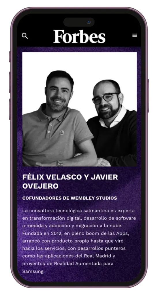 Wembley Studios destacada en la revista Forbes como una de las empresas más creativas de España