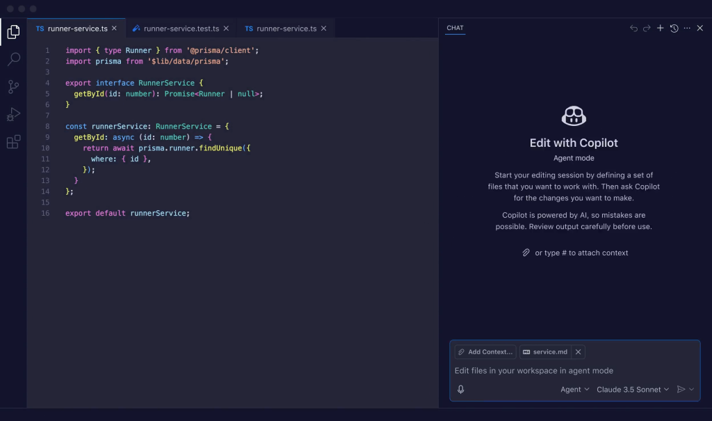 GitHub Copilot demo in a real development environment